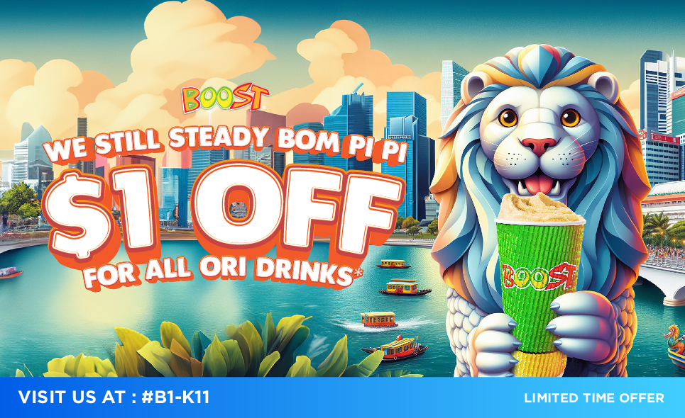 [Boost Juice Bars] WE STILL STEADY BOM PI PI $1 OFF FOR ALL ORI DRINKS